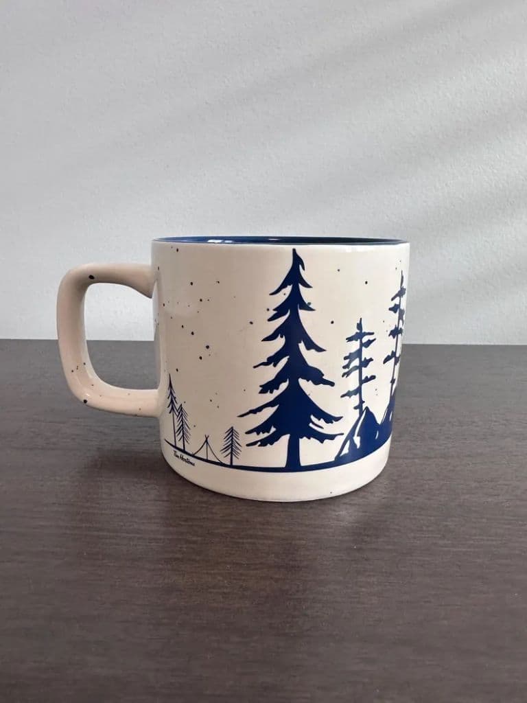 Tim Hortons Bear Forest Mug — Crescent Moon Design, Blue Interior — back