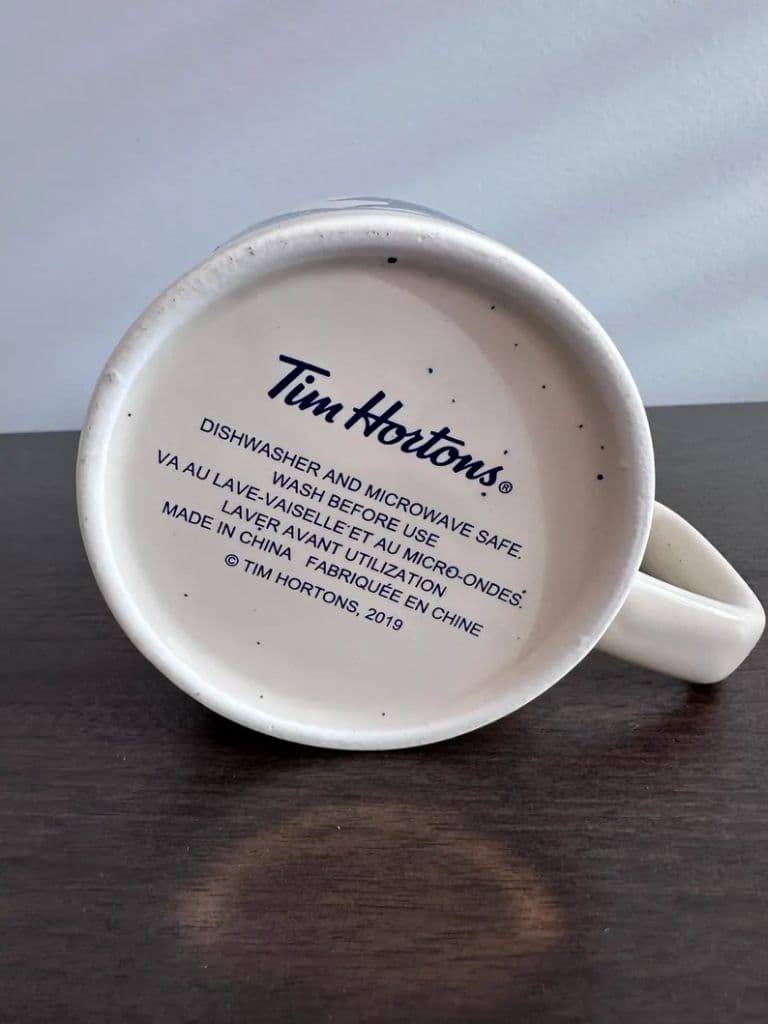 Tim Hortons Bear Forest Mug — Crescent Moon Design, Blue Interior — bottom