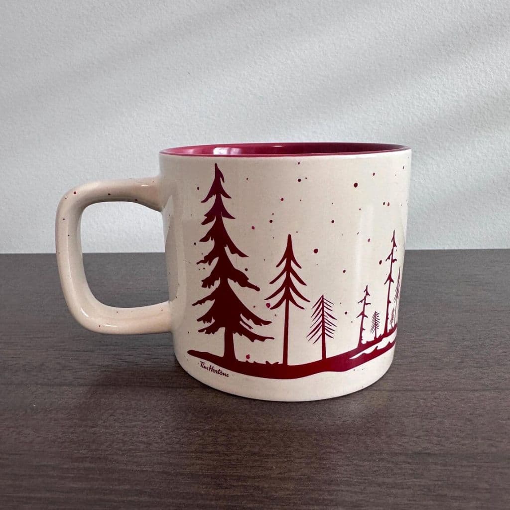 Tim Hortons Reindeer Mug — Red Interior, 2019 — back