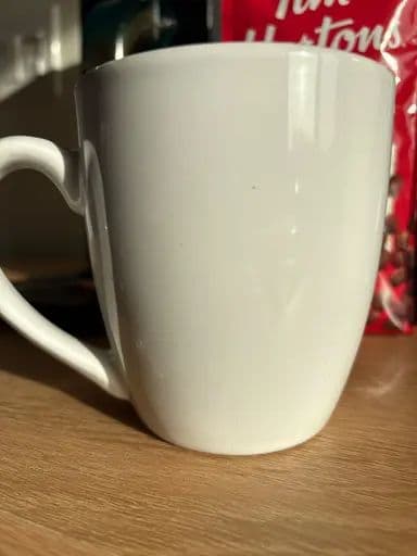 Tim Hortons Red Stripe Mug — Vertical Logo — back