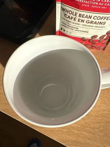 Tim Hortons Red Stripe Mug — Vertical Logo — inside